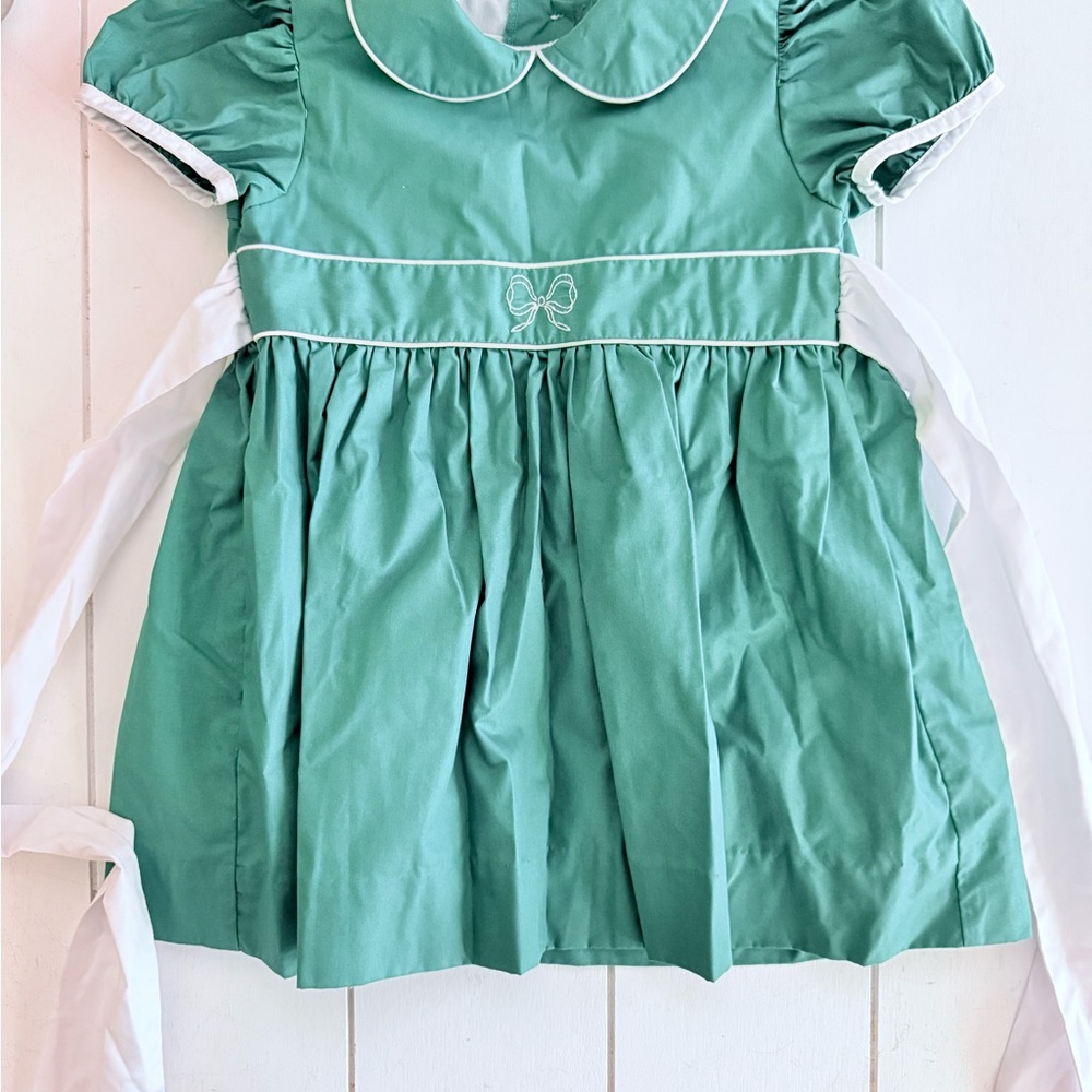 The Beaufort Bonnet Company Green Dress with White Accents